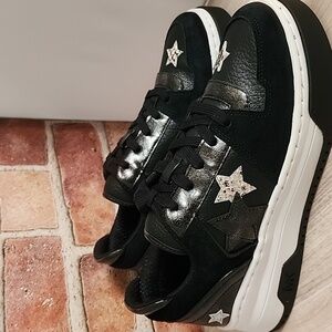 Michael Kors Black Lexi Embellished Mixed-Media Sneaker Women's 8.5 NIB